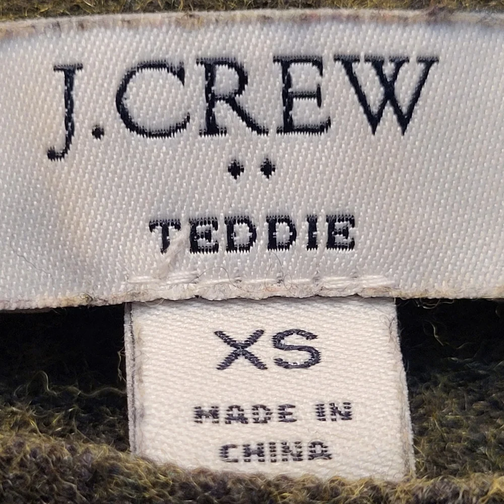 J. Crew Heathered Green Cotton / Wool Blend Teddie Sweater - Size XS